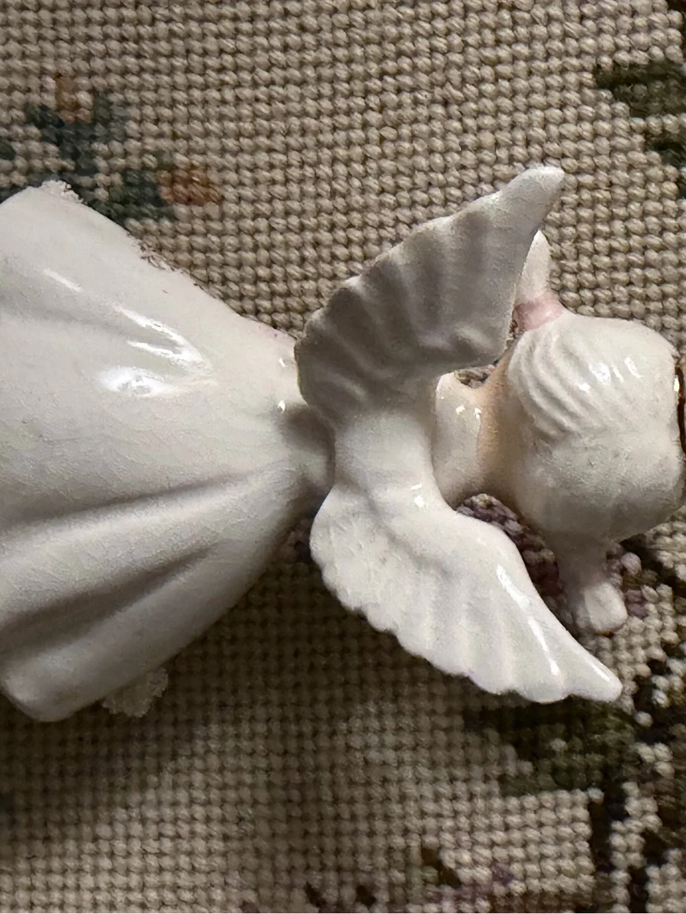Vintage Lefton Birthday of the Month-May Angel porcelain figurine cherry on top